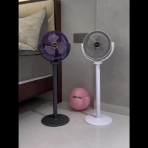 ventilateur de sol 3 en 1 hauteur réglable / 5 vitesses de vent réglables / interface de chargement type c / chargement usb / ventilateur de sol pour salon / unités de cycle d'air verticales et indépendantes / support facile / batterie 2400mah / choix idéal pour le refroidissement estival