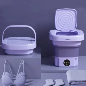 Maison lave linge portable mini pliable 8l avec essoreuse, compact, pour chaussettes et sous vêtements, idéal pour les voyages, les dortoirs et la maison