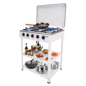 cuisinière à gaz naturel, plaque de cuisson à gaz 5 brûleurs, 2,5 kw par brûleur, cuisinière efficace pour la cuisine à domicile, les restaurants, l'utilisation en extérieur