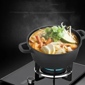 cuisinière antiadhésive multifonction en aluminium de style japonais, pot à soupe binaural universel à extrémité arrière, ustensiles de cuisine pour le gaz