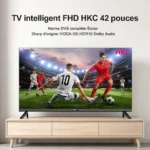 TV HKC 42 Pouces FHD Smart — VIDAA · Dolby Audio · HDR10
