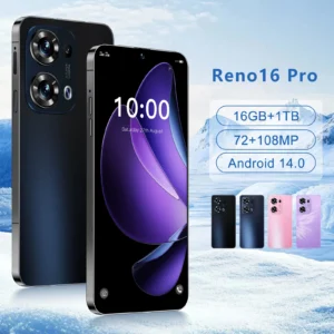 nouveau reno 16 pro 2026 de haute qualité, système intelligent 4g 5g double carte double veille, version globale, batterie 7800 mah
