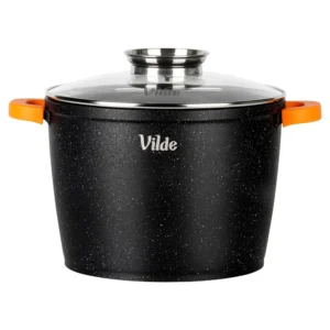 pot en granit avec couvercle en verre terruna aroma 24 cm, 6,7 l