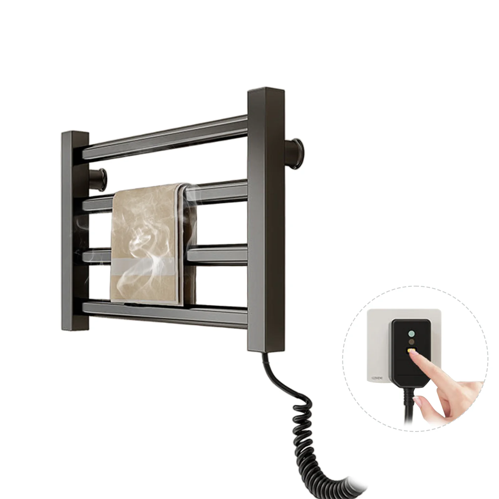 porte serviettes électrique intelligent pour salle de bain domestique, chauffage à température constante, installation sans perçage pour salle de bain porte serviettes électrique intelligent pour salle de bain domestique, chauffage à température constante, installation sans perçage pour salle de bain