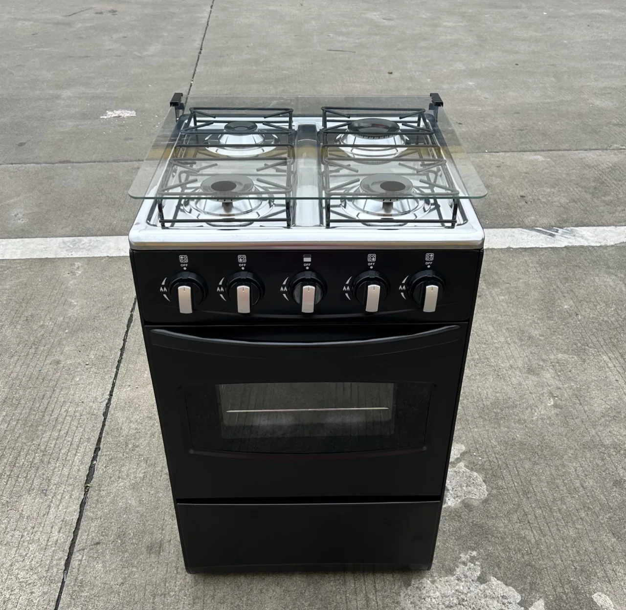 cuisinière à gaz à 4 brûleurs, cuisinière à gaz avec fonction de convection de four et de gril pour la maison autoportante cuisinière à gaz à 4 brûleurs, cuisinière à gaz avec fonction de convection de four et de gril pour la maison autoportante