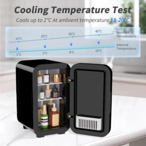 mini réfrigérateur, 6 litres/8 canettes, 220 240v ac/dc, refroidisseur thermoélectrique portable pour chambre à coucher