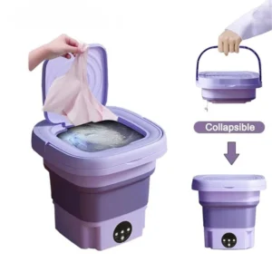 lave linge portable mini pliable 8l avec essoreuse, compact, pour chaussettes et sous vĂȘtements, idĂ©al pour les voyages, les dortoirs et la maison