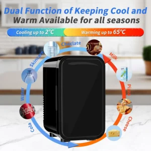 mini réfrigérateur, 6 litres/8 canettes, 220 240v ac/dc, refroidisseur thermoélectrique portable pour chambre à coucher