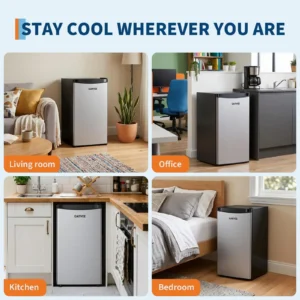 mini réfrigérateur sous comptoir, capacité 45 l, réfrigérateur autonome, contrôle de température réglable sur 5 niveaux, porte réversible, étagères amovibles, silencieux 41 db, petit réfrigérateur congélateur pour la maison et le bureau