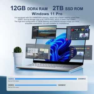 ordinateur portable de bureau 2025 windows 11 intel atom x7 a3950 pc portable gamer 12 go de ram 512 go 1 to ssd 1920*1080 ordinateur de bureau