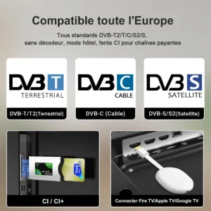 Maison hkc 42q1l 42 pouces tv intelligent fhd vidaa dvb t2 s2 c complet Écran sharp hdr10 dolby audio port hdmi av jack 3,5mm