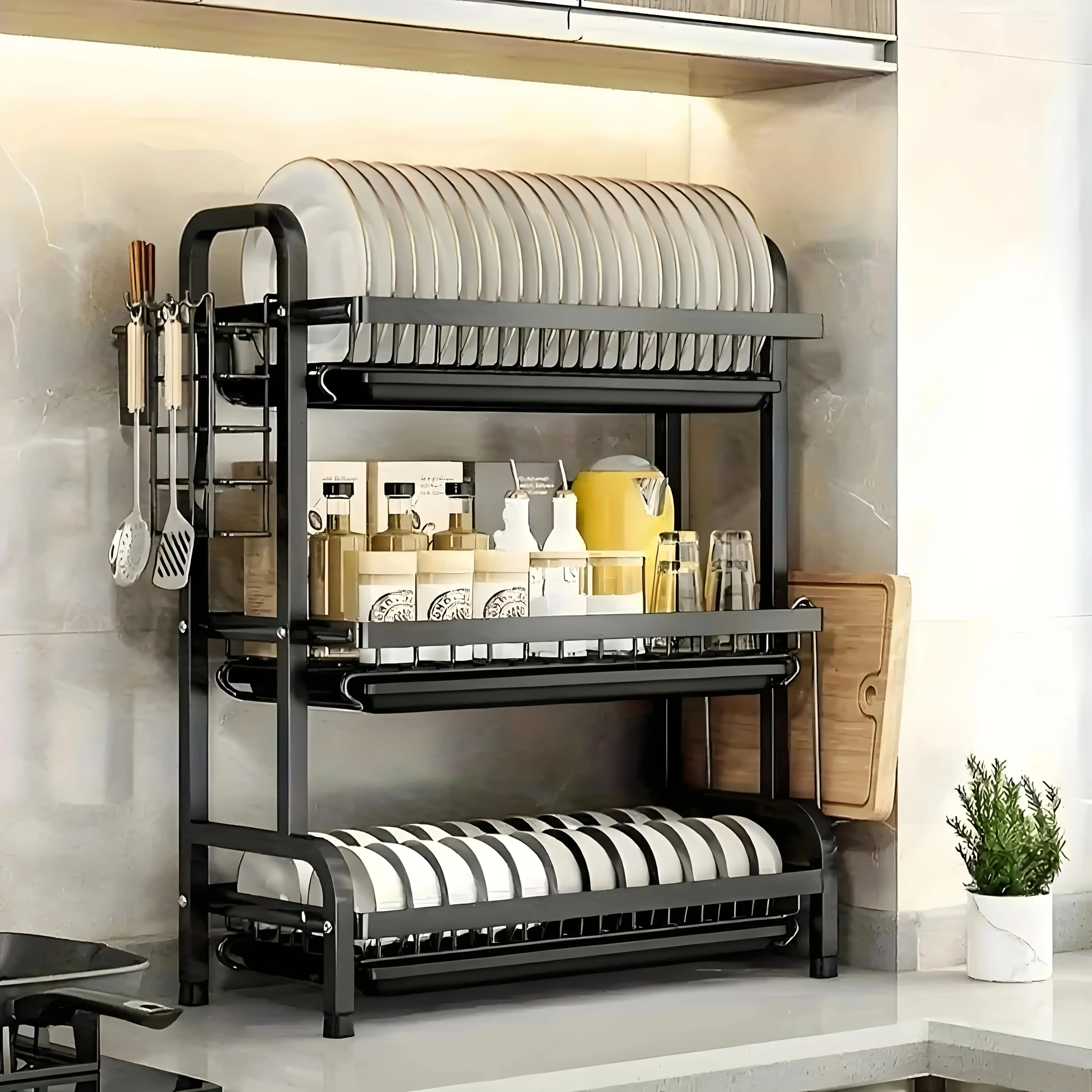 grand égouttoir à vaisselle vertical à 2 3 niveaux/support à ustensiles, égouttoir de cuisine avec système de drainage rapide, support pour couteaux et fourchettes, rangement pour planches à découper, séchoir à vaisselle organisateur d'ustensiles multifonctionnel en acier au carbone robuste, adapté aux bols, assiettes et ustensiles de cuisine Égouttoir à vaisselle moderne en métal, gain de place, pour comptoir ou placard, design minimaliste, construction robuste, idéal pour les petites cuisines, séchoir à vaisselle après lavage, égouttoir à vaisselle grand égouttoir à vaisselle vertical à 2 3 niveaux/support à ustensiles, égouttoir de cuisine avec système de drainage rapide, support pour couteaux et fourchettes, rangement pour planches à découper, séchoir à vaisselle organisateur d'ustensiles multifonctionnel en acier au carbone robuste, adapté aux bols, assiettes et ustensiles de cuisine Égouttoir à vaisselle moderne en métal, gain de place, pour comptoir ou placard, design minimaliste, construction robuste, idéal pour les petites cuisines, séchoir à vaisselle après lavage, égouttoir à vaisselle
