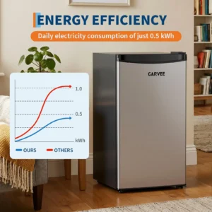 mini réfrigérateur sous comptoir, capacité 45 l, réfrigérateur autonome, contrôle de température réglable sur 5 niveaux, porte réversible, étagères amovibles, silencieux 41 db, petit réfrigérateur congélateur pour la maison et le bureau