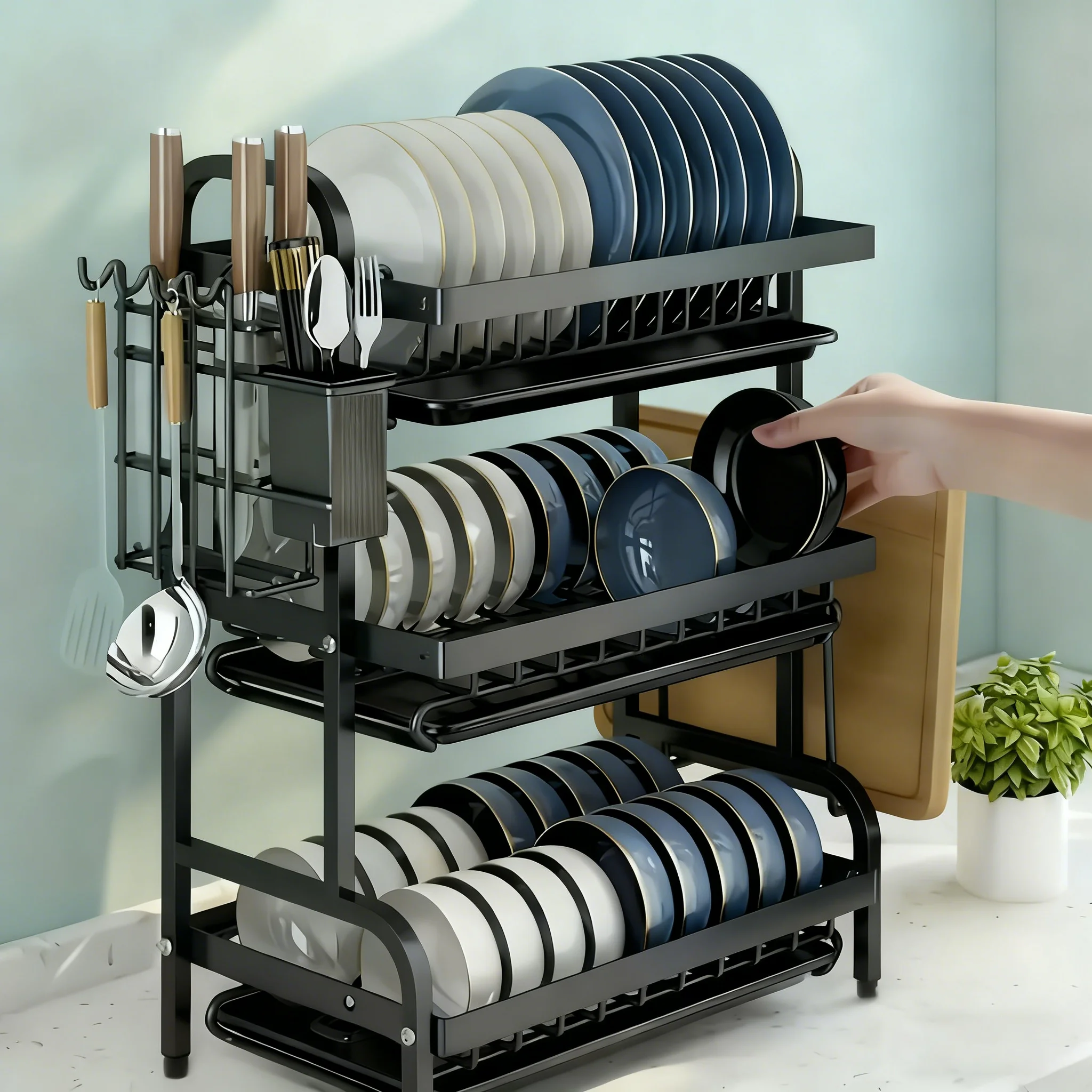 grand égouttoir à vaisselle vertical à 2 3 niveaux/support à ustensiles, égouttoir de cuisine avec système de drainage rapide, support pour couteaux et fourchettes, rangement pour planches à découper, séchoir à vaisselle organisateur d'ustensiles multifonctionnel en acier au carbone robuste, adapté aux bols, assiettes et ustensiles de cuisine Égouttoir à vaisselle moderne en métal, gain de place, pour comptoir ou placard, design minimaliste, construction robuste, idéal pour les petites cuisines, séchoir à vaisselle après lavage, égouttoir à vaisselle grand égouttoir à vaisselle vertical à 2 3 niveaux/support à ustensiles, égouttoir de cuisine avec système de drainage rapide, support pour couteaux et fourchettes, rangement pour planches à découper, séchoir à vaisselle organisateur d'ustensiles multifonctionnel en acier au carbone robuste, adapté aux bols, assiettes et ustensiles de cuisine Égouttoir à vaisselle moderne en métal, gain de place, pour comptoir ou placard, design minimaliste, construction robuste, idéal pour les petites cuisines, séchoir à vaisselle après lavage, égouttoir à vaisselle