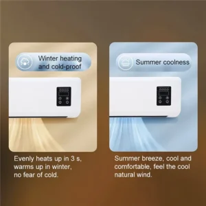 climatiseur mural portable divisé, chauffage et refroidissement à double usage, avec télécommande pour appartement