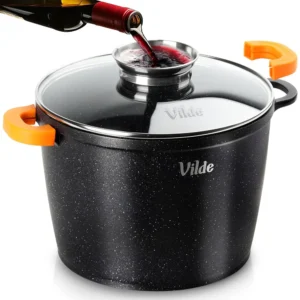 pot en granit avec couvercle en verre terruna aroma 24 cm, 6,7 l