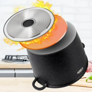 pot en granit avec couvercle en verre terruna aroma 24 cm, 6,7 l