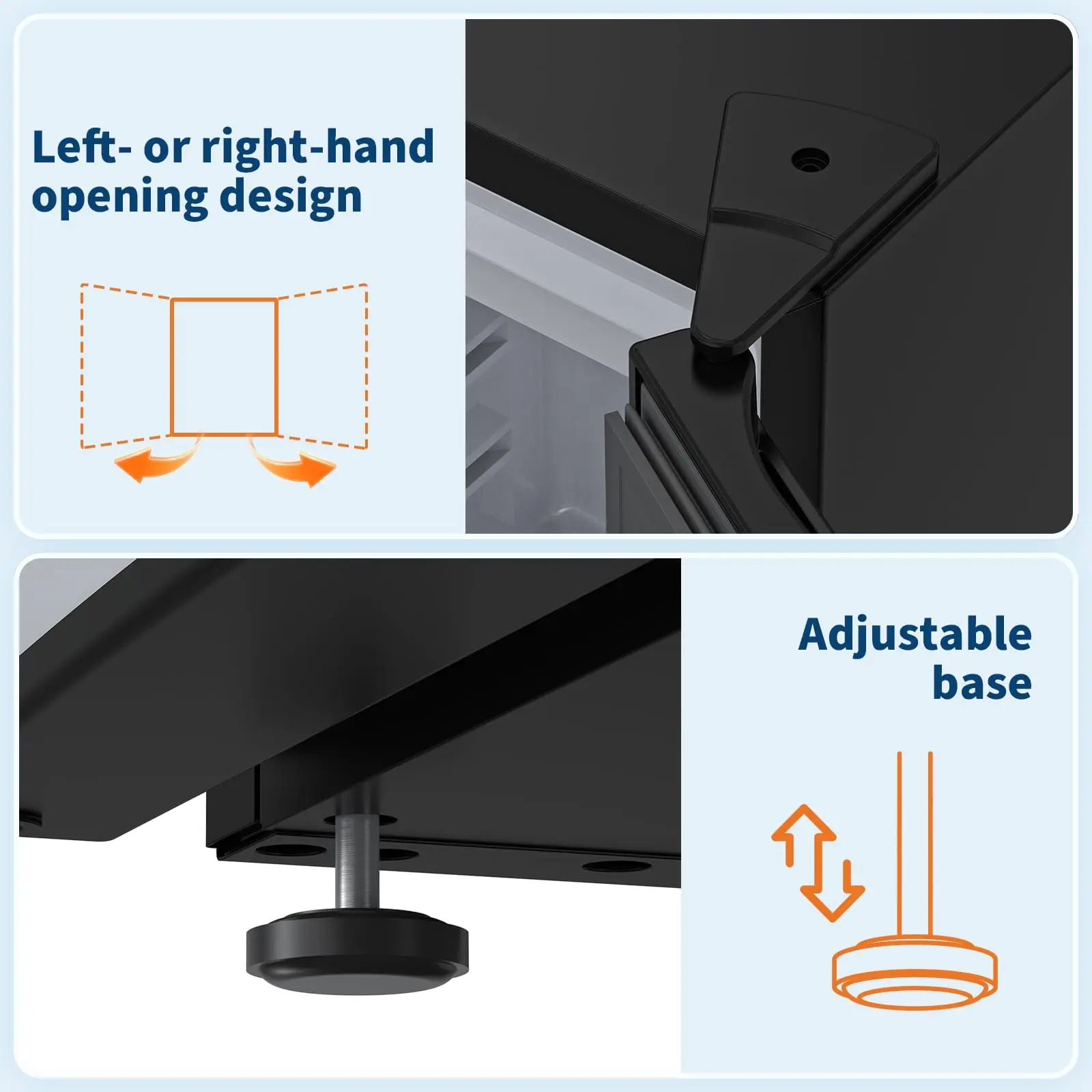 mini réfrigérateur sous comptoir, capacité 45 l, réfrigérateur autonome, contrôle de température réglable sur 5 niveaux, porte réversible, étagères amovibles, silencieux 41 db, petit réfrigérateur congélateur pour la maison et le bureau mini réfrigérateur sous comptoir, capacité 45 l, réfrigérateur autonome, contrôle de température réglable sur 5 niveaux, porte réversible, étagères amovibles, silencieux 41 db, petit réfrigérateur congélateur pour la maison et le bureau