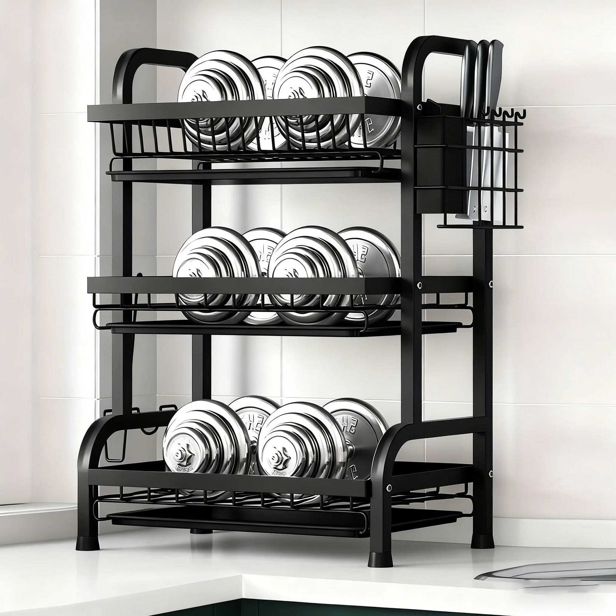 grand égouttoir à vaisselle vertical à 2 3 niveaux/support à ustensiles, égouttoir de cuisine avec système de drainage rapide, support pour couteaux et fourchettes, rangement pour planches à découper, séchoir à vaisselle organisateur d'ustensiles multifonctionnel en acier au carbone robuste, adapté aux bols, assiettes et ustensiles de cuisine Égouttoir à vaisselle moderne en métal, gain de place, pour comptoir ou placard, design minimaliste, construction robuste, idéal pour les petites cuisines, séchoir à vaisselle après lavage, égouttoir à vaisselle grand égouttoir à vaisselle vertical à 2 3 niveaux/support à ustensiles, égouttoir de cuisine avec système de drainage rapide, support pour couteaux et fourchettes, rangement pour planches à découper, séchoir à vaisselle organisateur d'ustensiles multifonctionnel en acier au carbone robuste, adapté aux bols, assiettes et ustensiles de cuisine Égouttoir à vaisselle moderne en métal, gain de place, pour comptoir ou placard, design minimaliste, construction robuste, idéal pour les petites cuisines, séchoir à vaisselle après lavage, égouttoir à vaisselle