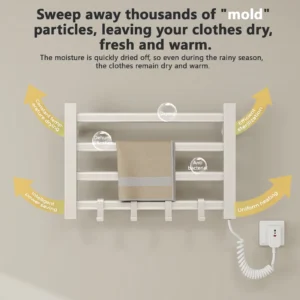porte serviettes électrique intelligent pour salle de bain domestique, chauffage à température constante, installation sans perçage pour salle de bain