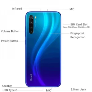 xiaomi redmi note 8 6gb 128gb firmware mondial smartphone avec coque de téléphone téléphone android d'origine batterie 4000mah quad cmaera