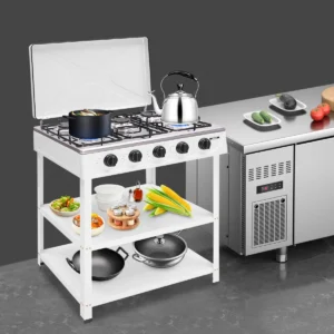 Maison cuisinière à gaz naturel, plaque de cuisson à gaz 5 brûleurs, 2,5 kw par brûleur, cuisinière efficace pour la cuisine à domicile, les restaurants, l'utilisation en extérieur