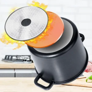 pot en granit avec couvercle en verre, haut grande, 4.2 l