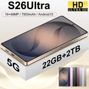 nouveau smartphone android 5g pour s26 ultra, téléphone portable avec appareil photo 48mp, 16go+1to, batterie 7800mah, Écran full 7.3 pouces, face id, double sim, 4g lte gsm, smartphone débloqué 5g avec android 15