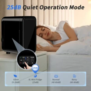 mini réfrigérateur, 6 litres/8 canettes, 220 240v ac/dc, refroidisseur thermoélectrique portable pour chambre à coucher