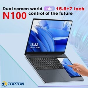 ordinateur portable double écran 15.6 "ips + 7" écran tactile 16g ddr4 128gb 2tb ssd processeur intel n95 n100 windows11 ordinateur portable identification faciale