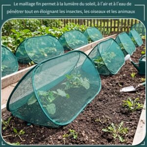 Maison ensemble de protection de plantes à mailles éclatantes 12 pièces : 1 housse + 11 piquets de terre, kit de protection de jardin haut de gamme, filet oiseaux et insectes à mailles fines pour légumes, fruits et fleurs, tente abris de jardin réutilisable pour arceaux, filet oiseaux extra stable pour plantes d'extérieur, protection respirante pour semis, housse de protection pour jardinière surélevée, protection nuisibles pour jardin et terrasse, protecteur de plantes facile à