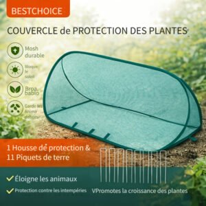 ensemble de protection de plantes à mailles éclatantes 12 pièces : 1 housse + 11 piquets de terre, kit de protection de jardin haut de gamme, filet oiseaux et insectes à mailles fines pour légumes, fruits et fleurs, tente abris de jardin réutilisable pour arceaux, filet oiseaux extra stable pour plantes d'extérieur, protection respirante pour semis, housse de protection pour jardinière surélevée, protection nuisibles pour jardin et terrasse, protecteur de plantes facile à