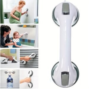 poignée de sécurité antidérapante pour salle de bain et toilettes, avec ventouses de fixation