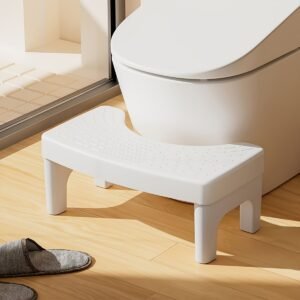 1 tabouret de toilette, tabouret de siège de toilette pour adultes, détachable, pour soutien des pieds, plastique avec coussinets épais antidérapants, convient pour s'accroupir, tabouret de pied pour la maison, idéal pour le placement des pieds, tabouret de toilette portable, aide pour la toilette, convient à différents types de pièces