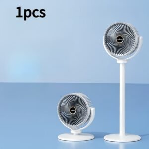 ventilateur de sol 3 en 1 hauteur réglable / 5 vitesses de vent réglables / interface de chargement type c / chargement usb / ventilateur de sol pour salon / unités de cycle d'air verticales et indépendantes / support facile / batterie 2400mah / choix idéal pour le refroidissement estival