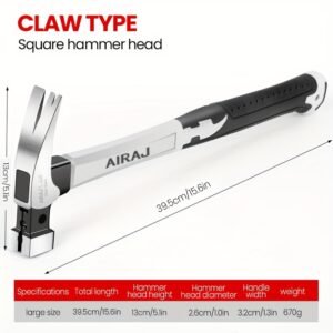 martinet en acier à haute teneur en carbone airaj durable, poignée antidérapante pour utilisation industrielle et domestique, disponible avec manche court ou long