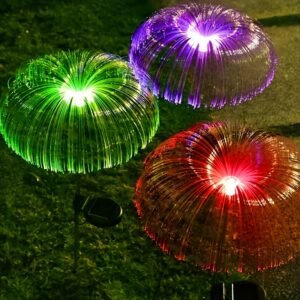 1 pack de 7 lampes solaires d'extérieur changeant de couleur, lumières méduses, Éclairage décoratif pour allée, pelouse et jardin