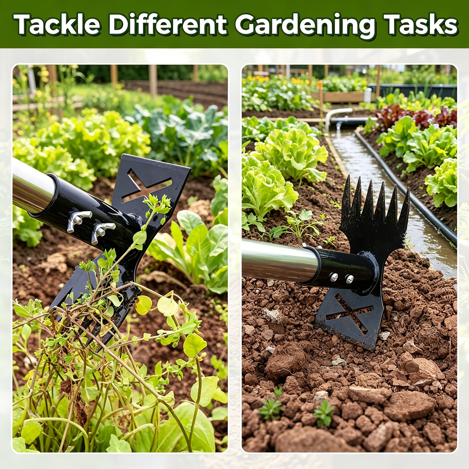 1 houe de jardinage robuste manche extra long de 60 pouces, râteau et houe multifonction pour désherber et creuser, convient aux activités de jardinage dans les cours, les pelouses, les potagers et les jardins, outil d'extraction des racines, robuste et durable 1 houe de jardinage robuste manche extra long de 60 pouces, râteau et houe multifonction pour désherber et creuser, convient aux activités de jardinage dans les cours, les pelouses, les potagers et les jardins, outil d'extraction des racines, robuste et durable