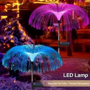 1 pack de 7 lampes solaires d'extérieur changeant de couleur, lumières méduses, Éclairage décoratif pour allée, pelouse et jardin
