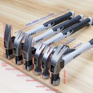 martinet en acier à haute teneur en carbone airaj durable, poignée antidérapante pour utilisation industrielle et domestique, disponible avec manche court ou long