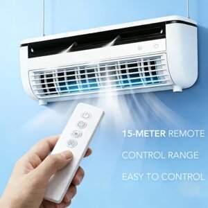 climatiseur à semi conducteur portable avec humidificateur pour bureau, chambre, bureau ou cuisine montage mural ou transport facile, ventilateur de refroidissement personnel disponible en blanc ou gris