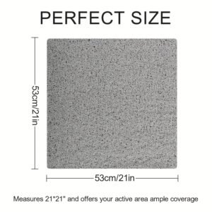 tapis de douche antidérapant : tapis de bain en luffa doux et confortable, tapis carré de 53x53cm, tapis de sol de salle de bain en pvc durable, coussinet de pieds anti chute, tapis de baignoire facile à nettoyer et séchage rapide, lavable en machine, convient pour les douches intérieures, accessoires de décoration de salle de bain