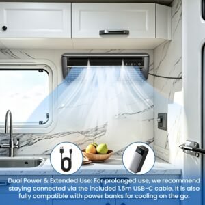 climatiseur à semi conducteur portable avec humidificateur pour bureau, chambre, bureau ou cuisine montage mural ou transport facile, ventilateur de refroidissement personnel disponible en blanc ou gris