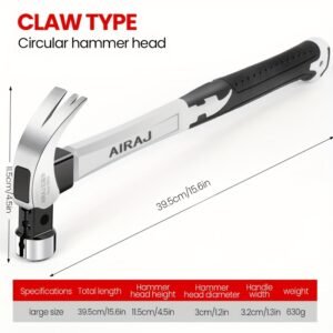 martinet en acier à haute teneur en carbone airaj durable, poignée antidérapante pour utilisation industrielle et domestique, disponible avec manche court ou long