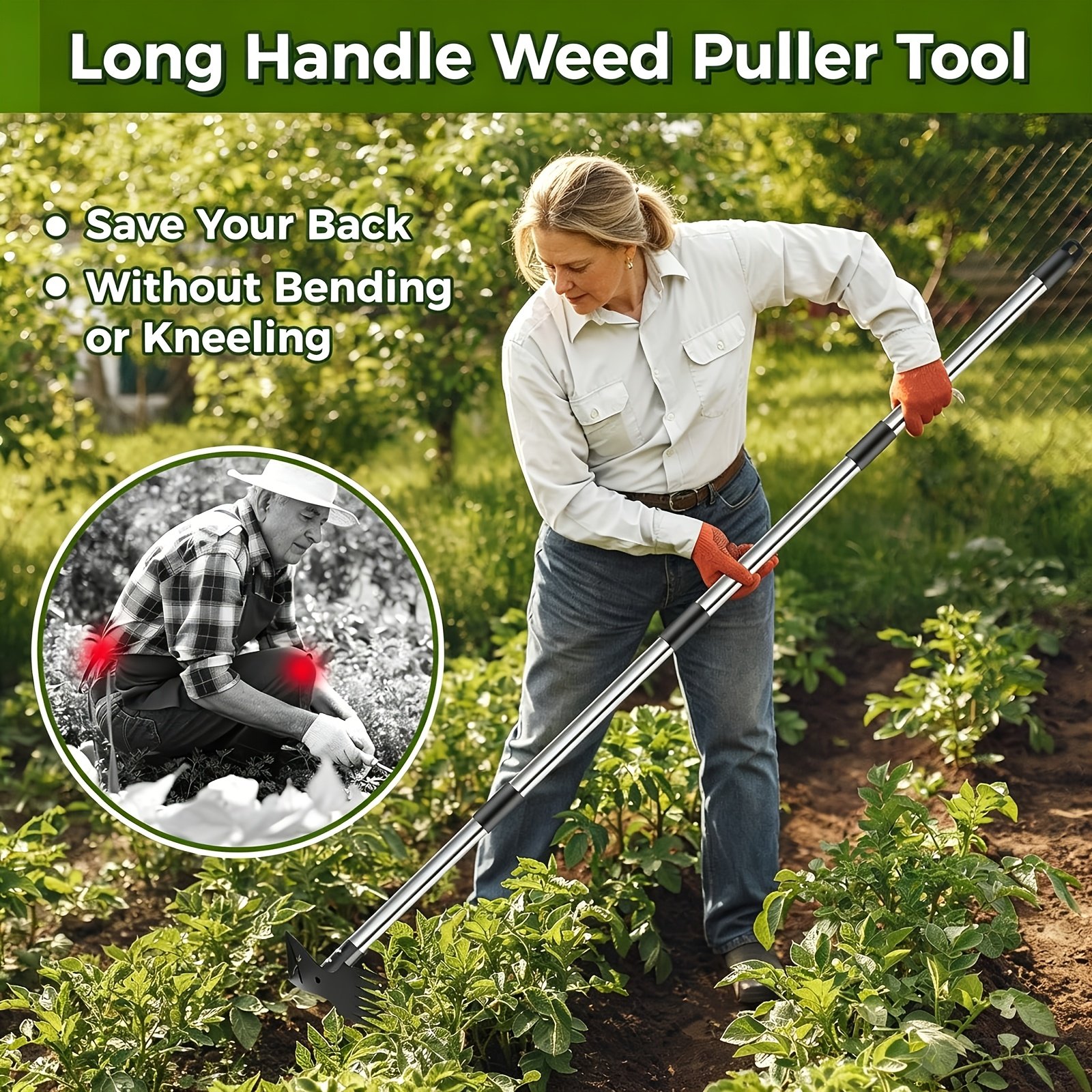 1 houe de jardinage robuste manche extra long de 60 pouces, râteau et houe multifonction pour désherber et creuser, convient aux activités de jardinage dans les cours, les pelouses, les potagers et les jardins, outil d'extraction des racines, robuste et durable 1 houe de jardinage robuste manche extra long de 60 pouces, râteau et houe multifonction pour désherber et creuser, convient aux activités de jardinage dans les cours, les pelouses, les potagers et les jardins, outil d'extraction des racines, robuste et durable