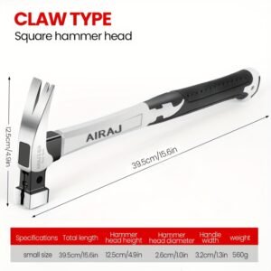 martinet en acier à haute teneur en carbone airaj durable, poignée antidérapante pour utilisation industrielle et domestique, disponible avec manche court ou long