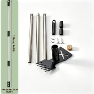 1 houe de jardinage robuste manche extra long de 60 pouces, râteau et houe multifonction pour désherber et creuser, convient aux activités de jardinage dans les cours, les pelouses, les potagers et les jardins, outil d'extraction des racines, robuste et durable