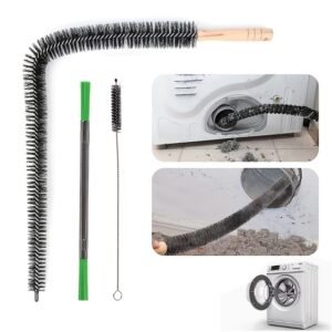 ensemble de 3 brosses de nettoyage pour machine à laver : brosses spécialisées et éponges manuelles idéales pour les environnements de salle de bain et de cuisine. Élimine la poussière et les débris des intérieurs des machines à laver et des sèche linge.