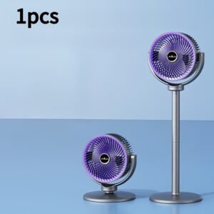 ventilateur de sol 3 en 1 hauteur réglable / 5 vitesses de vent réglables / interface de chargement type c / chargement usb / ventilateur de sol pour salon / unités de cycle d'air verticales et indépendantes / support facile / batterie 2400mah / choix idéal pour le refroidissement estival
