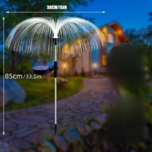 1 pack de 7 lampes solaires d'extérieur changeant de couleur, lumières méduses, Éclairage décoratif pour allée, pelouse et jardin